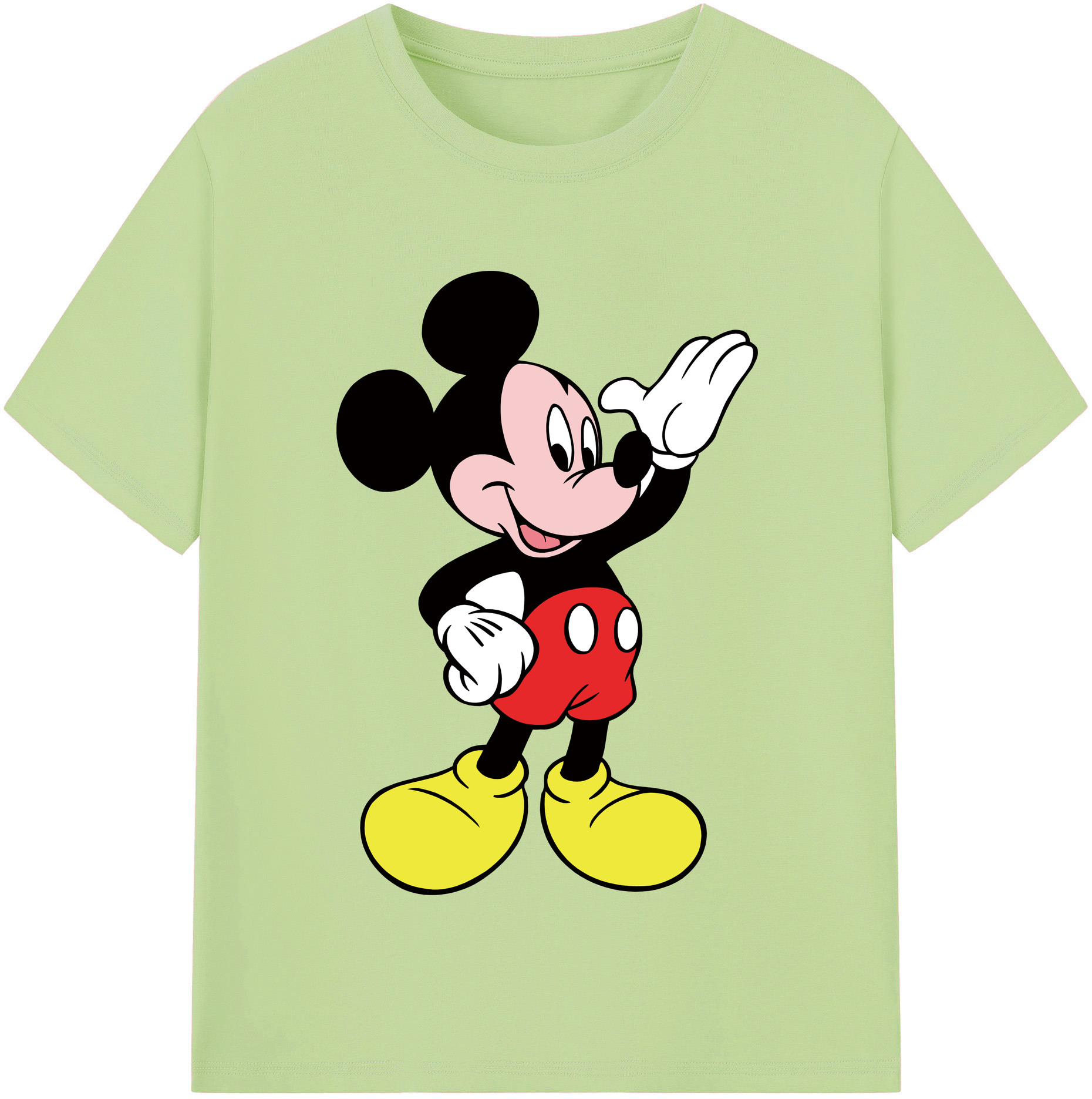 （画像用） ミッキーマウス Mickey Mouse 綿100％半袖Tシャツ（フロントプリント）